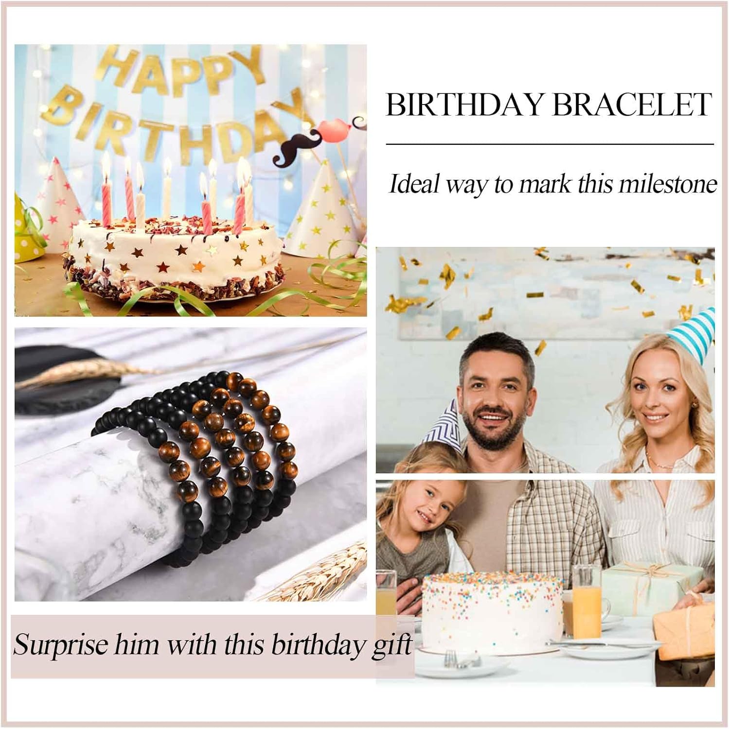 12th 13th 14th 15th 16th 17th 18th 21st 30th 40th 50th 60th 70th 80th 90th 100th Birthday Gifts for Him Men, Birthday Bracelet for Boys Mens Dad Son Grandson Nephew Boyfriend Brother Grandpa - Image 7