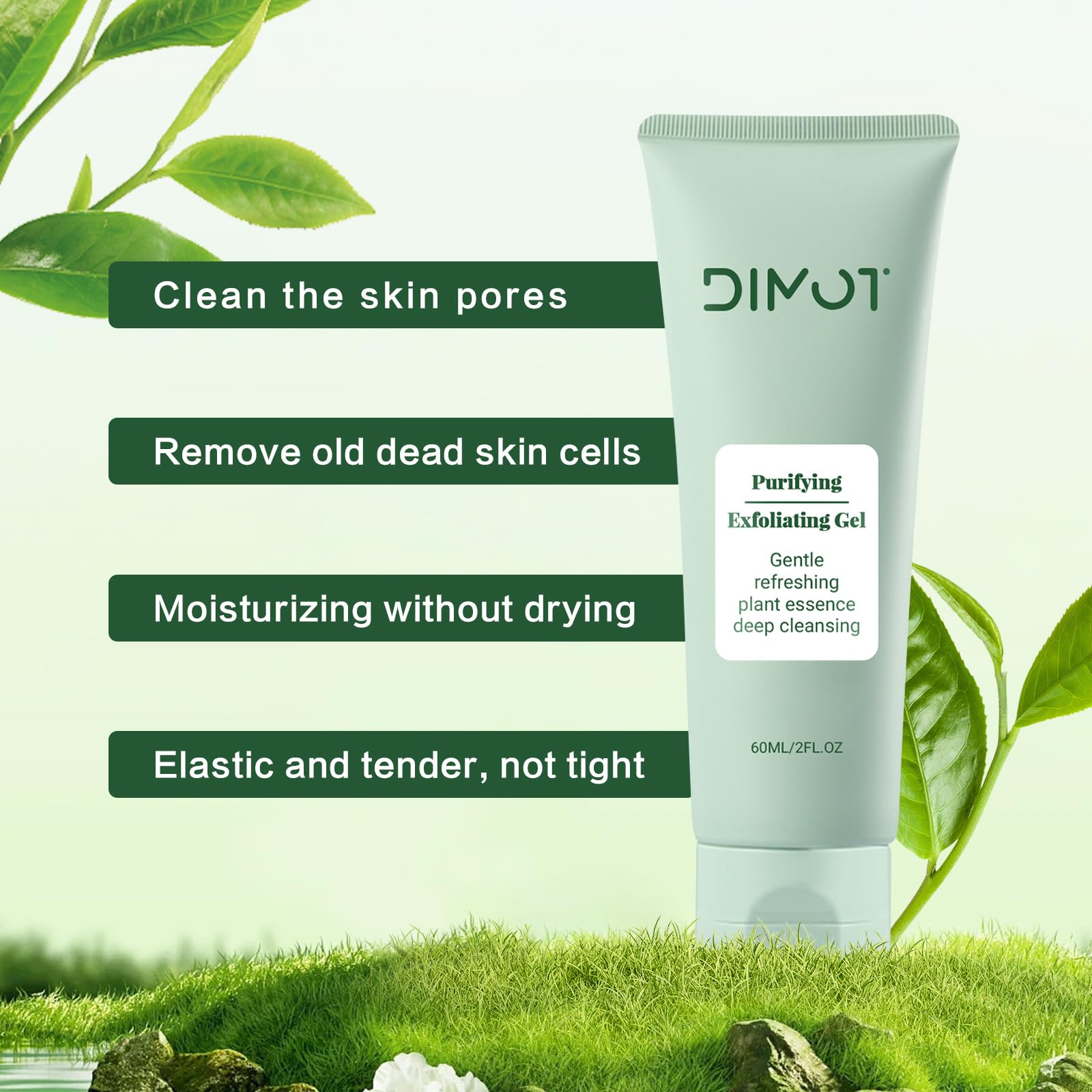 Purifying Exfoliating Gel and Aloe Vera Gel, Exfoliating Scrub, Purifying Exfoliating Moisturizing Gel, Deep Cleansing for Face Cleans Dirt & Oils