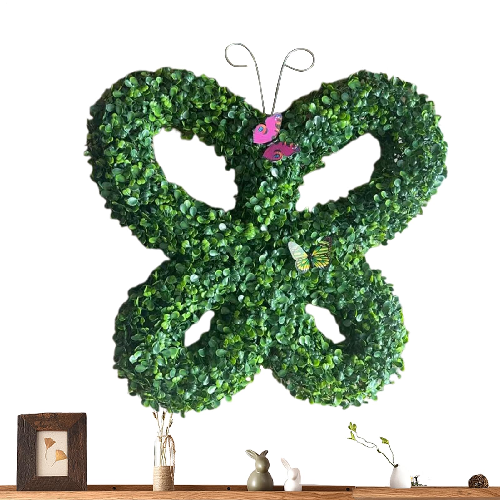 Coronas verdes para puerta principal, corona de granja Coronas de interior | Garland de suministros de con luz LED para entradas, patios, salas de estar