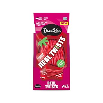 Darrell Lea Real Twists, Strawberry, 7oz (Pack of 8)