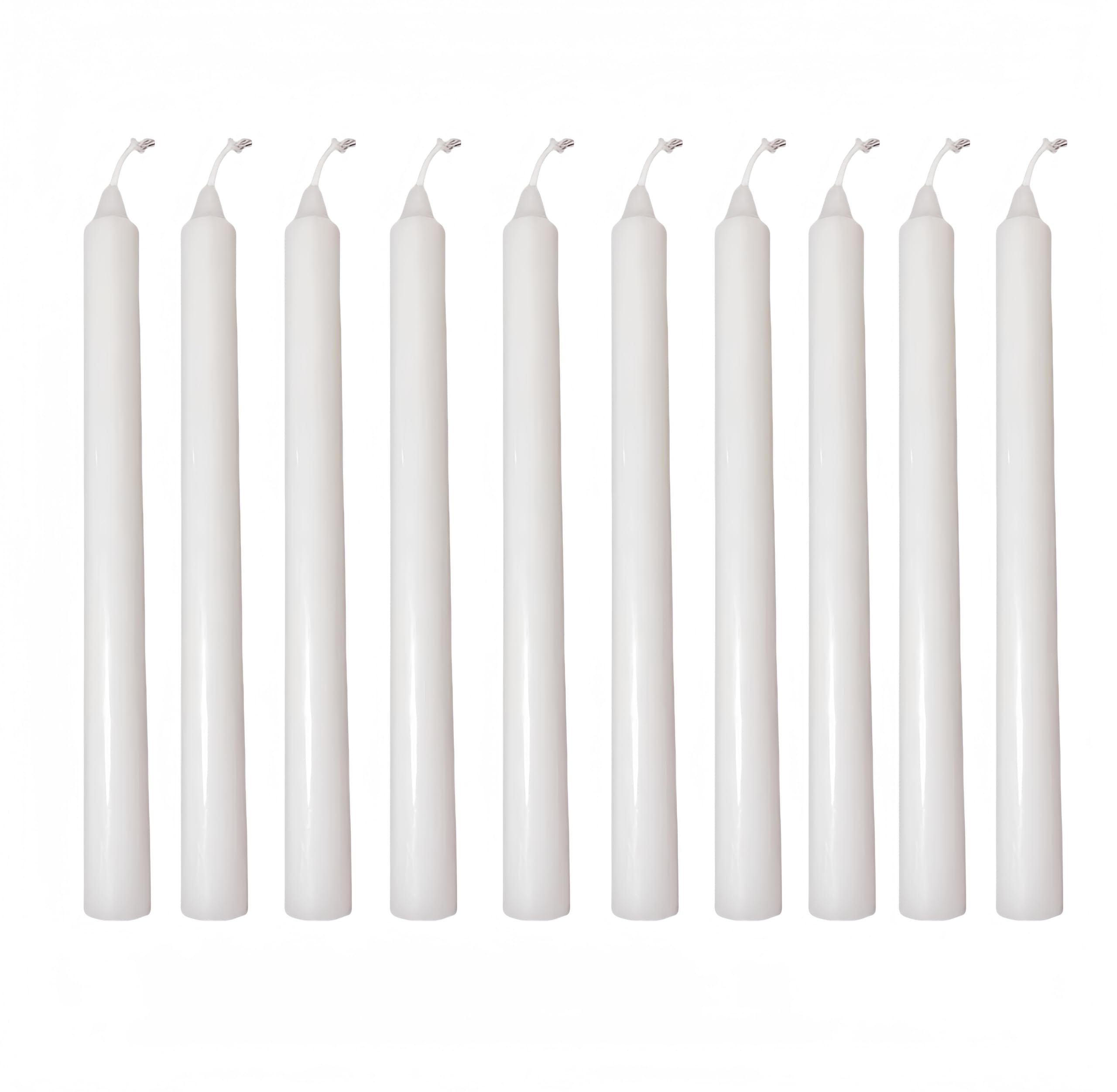 10 Kerzen 22 cm x2cm Durchmesser stabkerzen weiß, kerzen weiß, weiße Stabkerze, geeignet für Hochzeiten, Kirchen, hochzeitsdeko Candlelight-Dinner