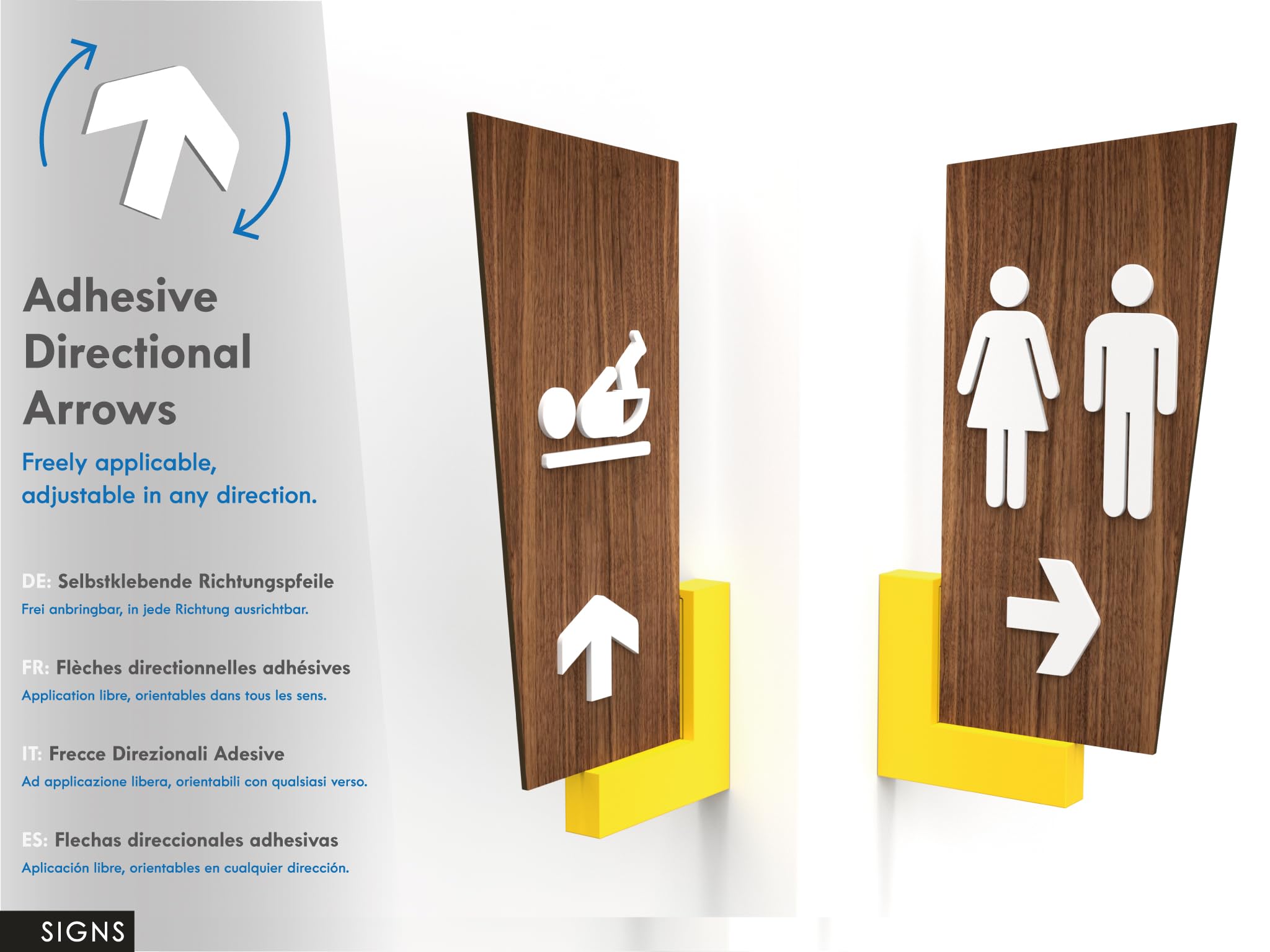 3DP Señales Direccionales con Flechas – Pictogramas Personalizados – Set de 3