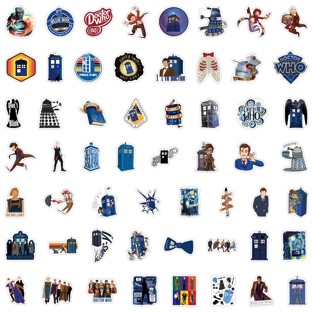 110 Pcs Doctor Who Stickers for Laptop Cool Decals for Teens Kids Boys Skateboard Phone, 2 - 4 inch - Image 4
