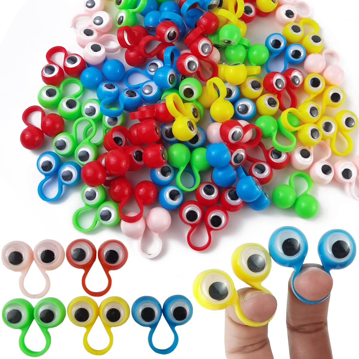 Buy GXXMEI 100PCS Eye Finger Puppets Eye On Rings Googly Eyeball Ring Party Favor Toys for Kids
