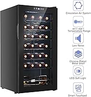 Vista 1 de Refrigerador de vino independiente de 28 botellas, enfriador de vino con control digital de temperatura y puerta de vidrio de doble capa