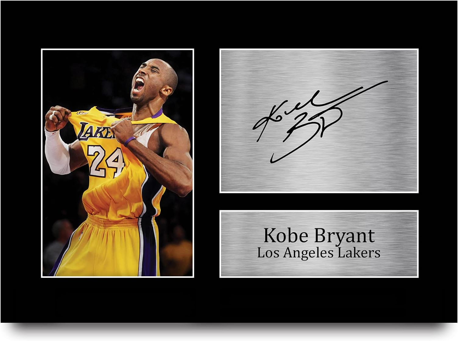 HWC Trading Kobe Bryant Signed A4 Printed Autograph Los Angeles Lakers Photo Display