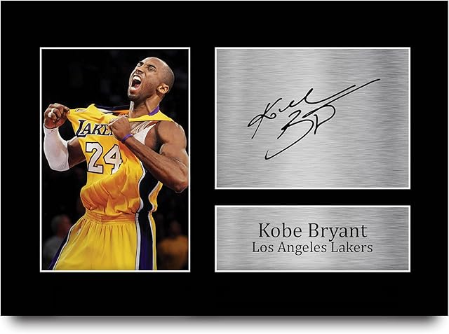 HWC Trading Kobe Bryant Signed A4 Printed Autograph Los Angeles Lakers Photo Display