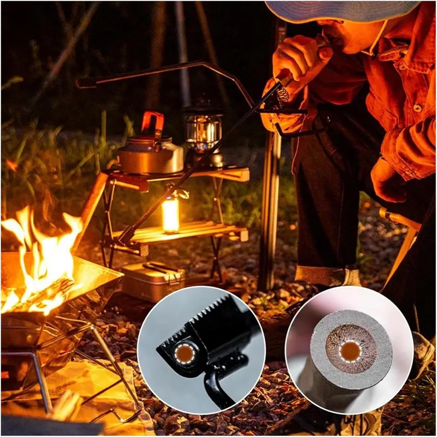 Log Grabber for Fire Pit Tongs Tools Poker Multifunctional Fireplace for Fire Pit Bonfire Campfire Outdoor Indoor