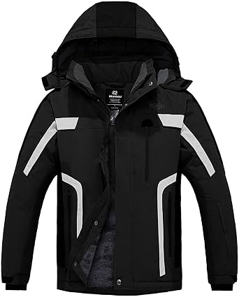 Wantdo Mens Mountain Waterproof Ski Jacket Warm Winter Snowboarding Jacket Snow Rain Coat