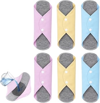 6 PCS Reusable Incontinence Pads, Reusable Incontinence Pads for Women, Reusable Pads Menstrual for Daily Bladder Leak Protection, Bringing You a Dry Experience Random Color