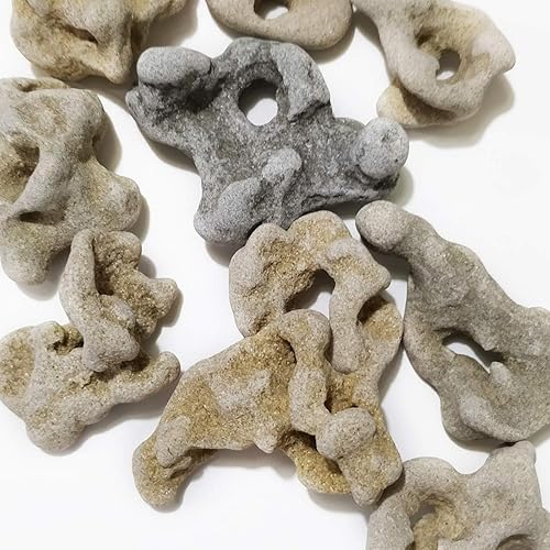 Miniatura 2 de Galilee Gifts + (1) Piedra de Hag natural  del Mediterráneo  Cada uno único con agujero natural, piedra espiritual curativa, colgante, sagrado,