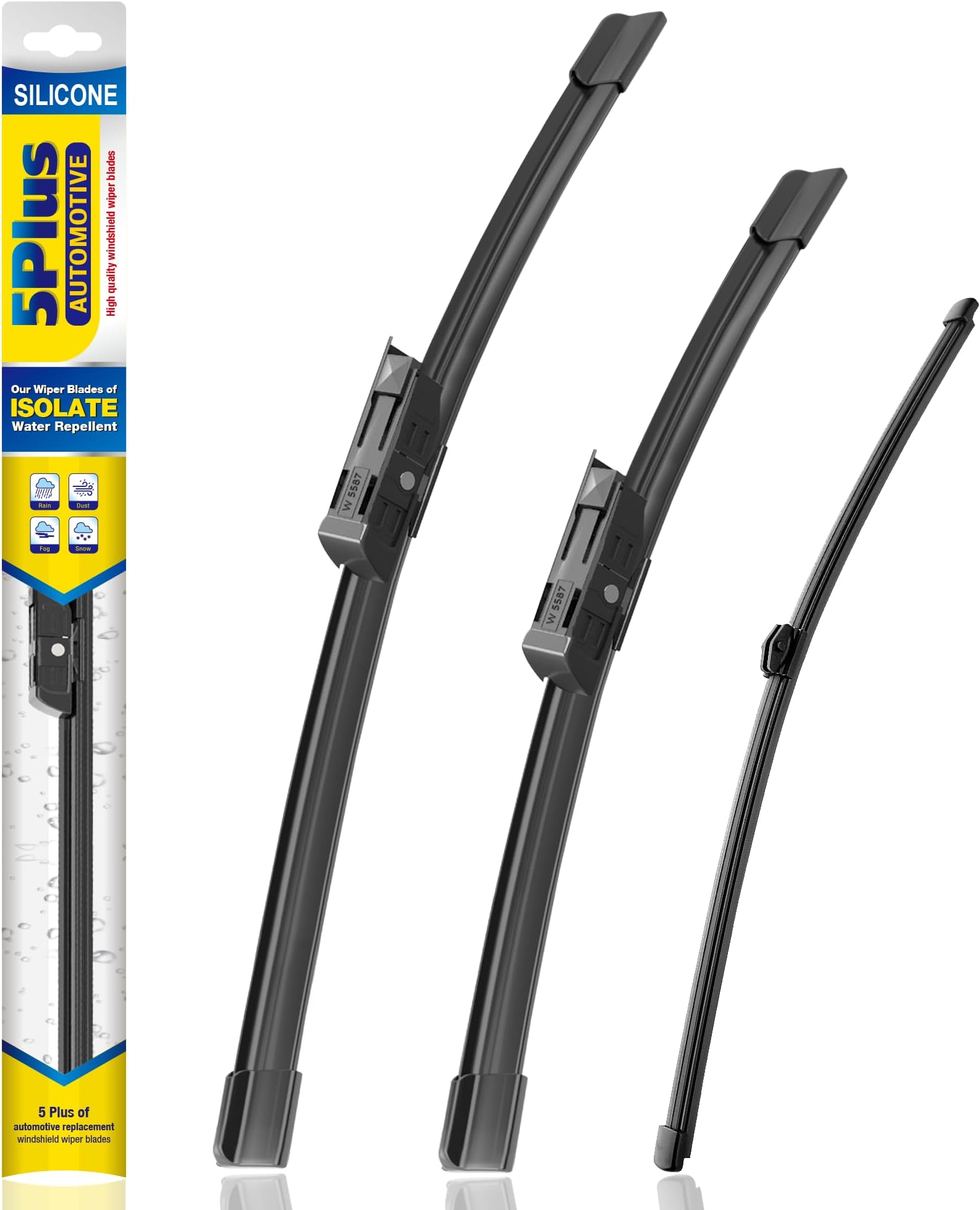 5 PLUS® Silicone Windshield Wipers Replacement for 2018-2024 Audi Q5 Wiper Blades(Set of 3),Automotive Replacement Windshield Wiper Blades For My Car-24"/20"/15"