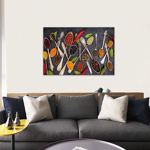 Vista 382 de Arte de decoración de pared para comedor, cocina, cocina, comedor, especias, verduras, cocina, comedor, decoración de pared, pintura artística