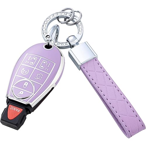 Key Fob Cover with Keychain for Dodge Ram for Chrysler Grand Caravan Charger Challenger Durango Journey Magnum