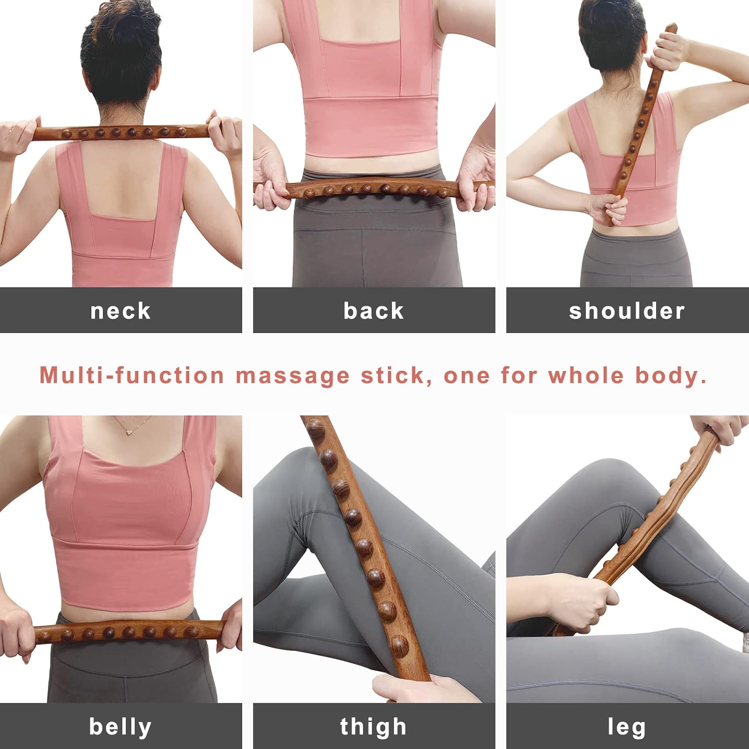 Wooden Therapy Roller Tools Professional Body Massager (16.53 in) Manual Body Back Massager Relieve Muscle Soreness (8 Roller-Wave) Wooden Therapy Roller Tools Professional Body Massager (16.53 in) Manual Body Back Massager Relieve Muscle Soreness (8 Roller-Wave)