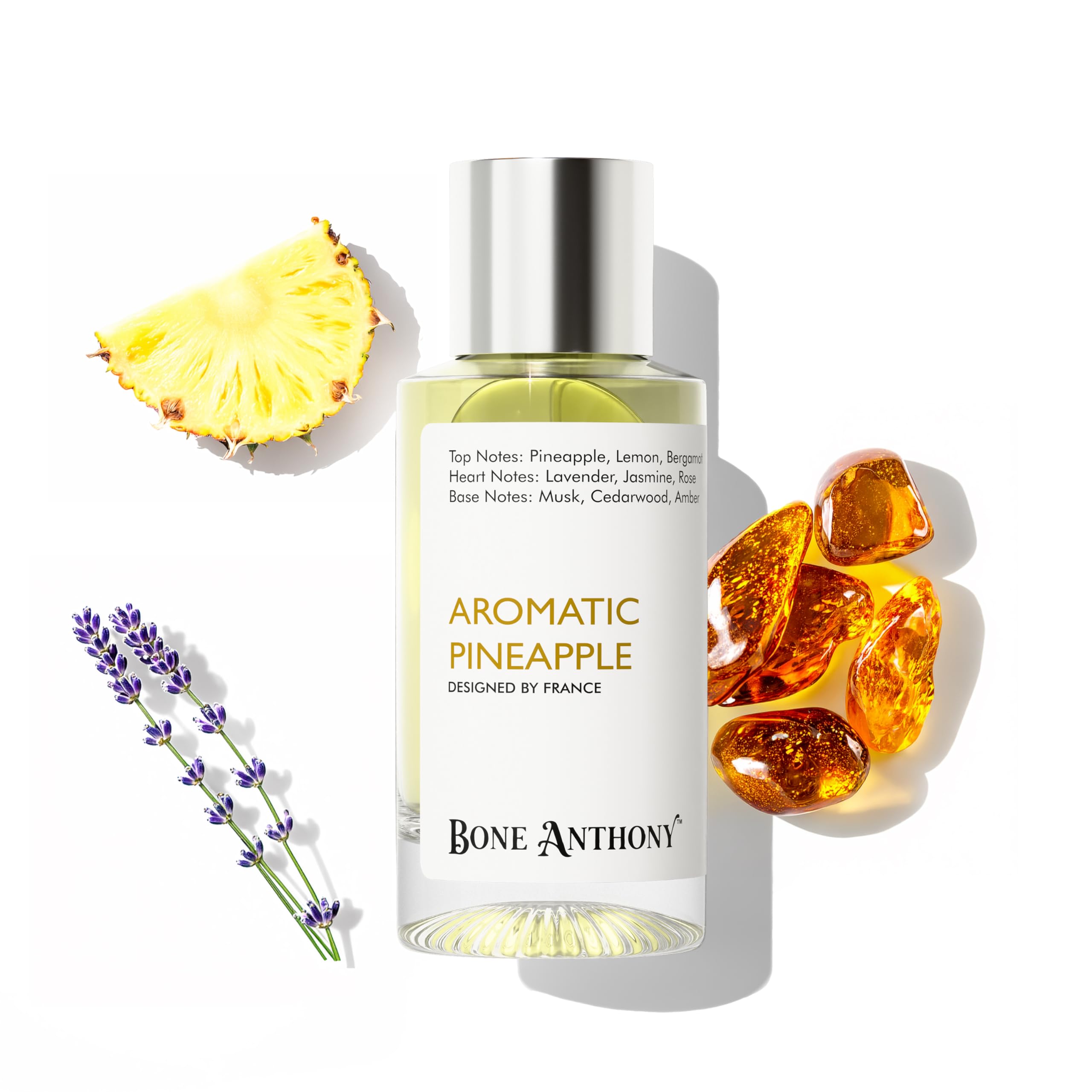 BoneAnthony Aromatic Pineapple Luxury Perfume | Energetic Tropical Citrus Blend | with Lavender & Cedarwood Scent, Long Lasting Eau de Parfum with 35% Oil Concentration - 50 ml (For Women)-image-5