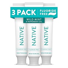 Native Fluoride Free Toothpaste Whitening - for Adult Kids 2 Oral Care - Wild Mint Peppermint Oil Flavor