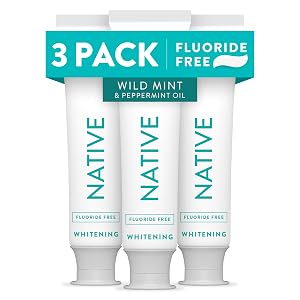 Native Fluoride Free Toothpaste Whitening - for Adult Kids 2 Oral Care - Wild Mint Peppermint Oil Flavor