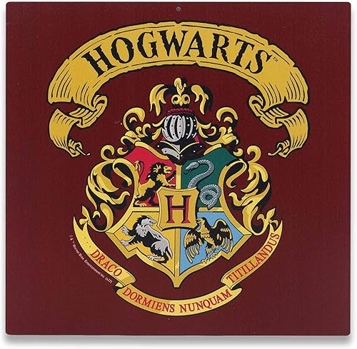 Harry Potter Hogwarts - Letrero de metal con escudo de Hogwarts - Decoración de pared vintage de Hogwarts para decoración del hogar