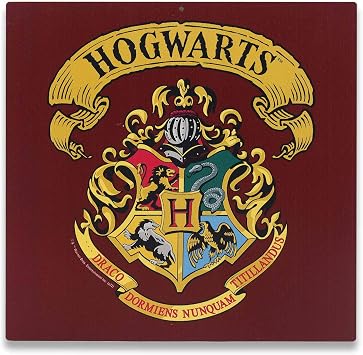 Open Road Brands Harry Potter Hogwarts Crest Metal Sign - Vintage Hogwarts Wall Decor for Home Decorating