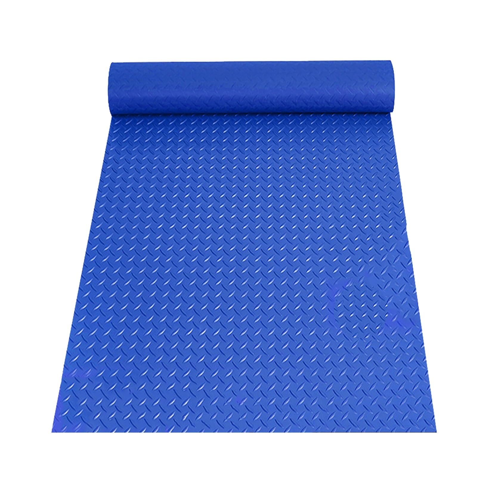 Trabajo Pesado Tapicera de Suelo de Placa de Diamante 1,5 x 5 Metros Rollos de Suelo de Goma de PVC Resistentes al desgarro, para Zonas de Alto tráfico(Blue,1.2x2m/3.9x6.5ft)