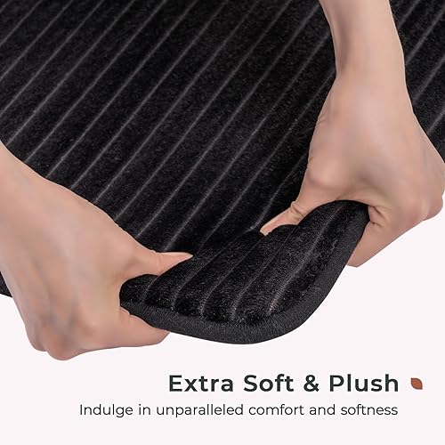 Miniatura 4 de FRESHMINT Alfombra de baño de espuma viscoelástica ultrasuave con infusión de carbón de 17 x 24 pulgadas, alfombra de baño para baño,