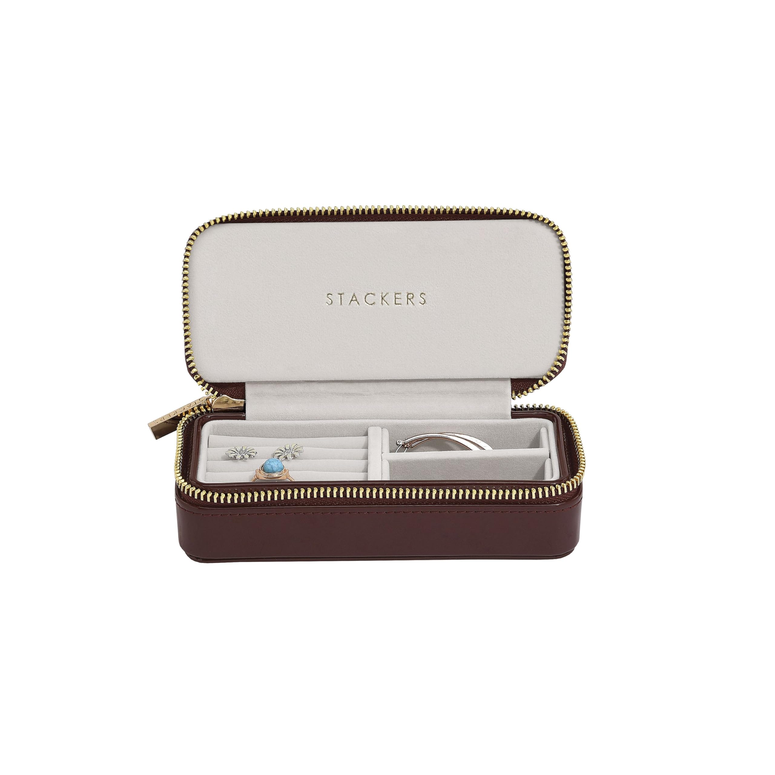 Stackers Patent Cherry Medium Travel Jewellery Box