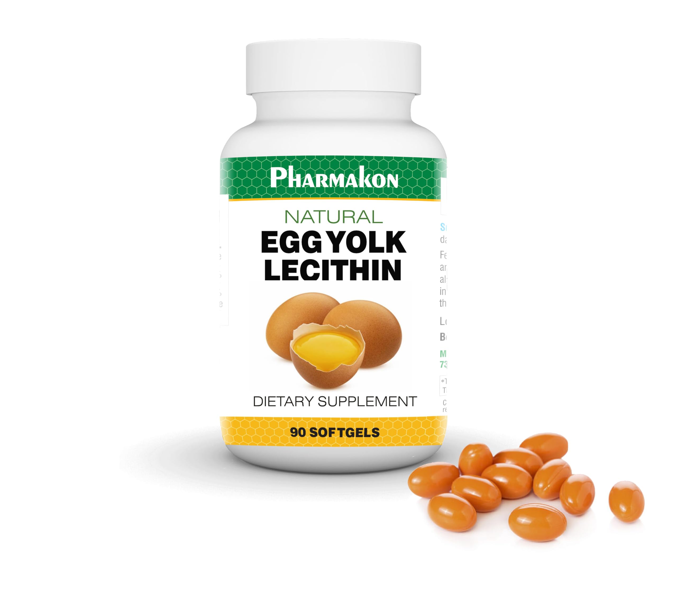 PHARMAKON Natural Egg Yolk Lecithin 90 Count (Pack of 1)