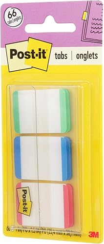 Miniatura 3 de Post-it Pestañas, 1 pulgada, forrado, verde, azul, rojo, 22 pestañascolor, 66 pestañasdispensador sobre la marcha (686L-GBR) (paquete de 2)