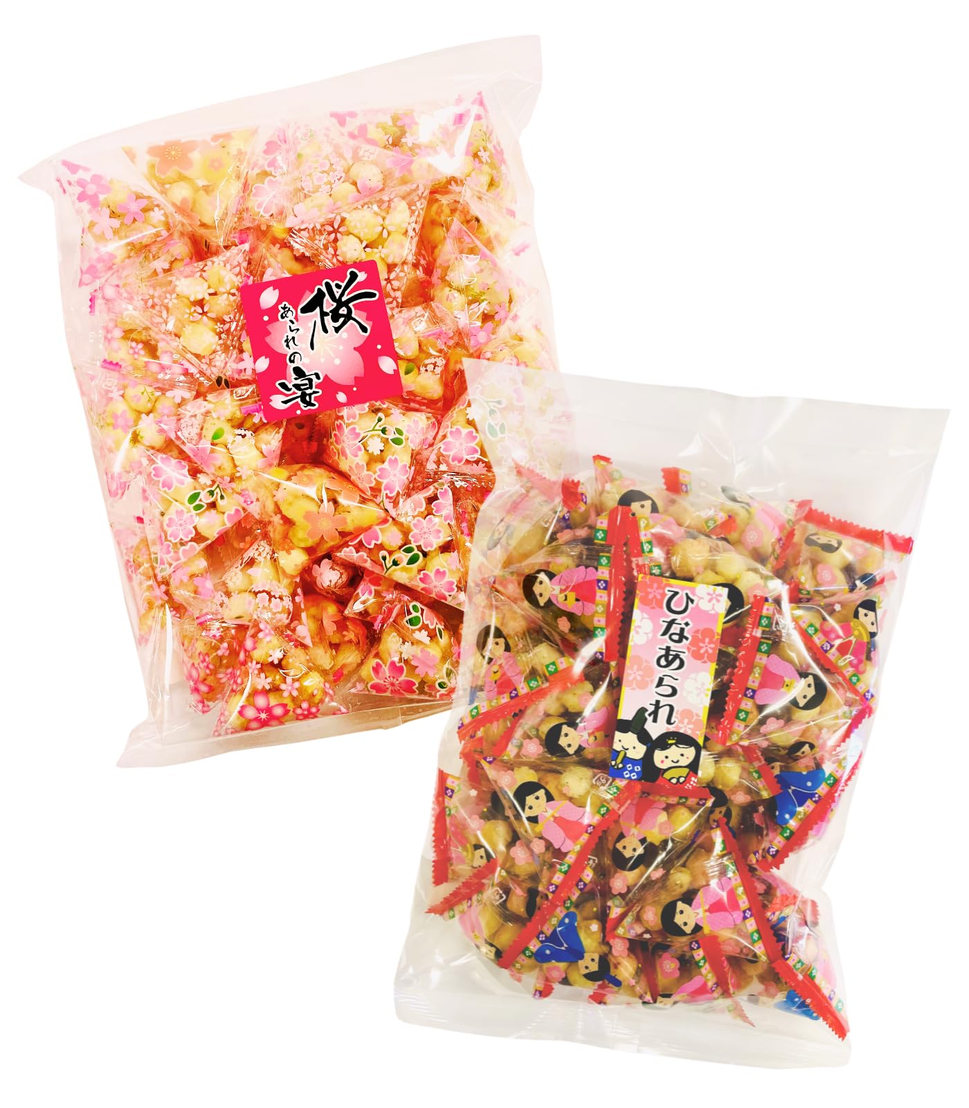 Amazon.co.jp: ひなあられ 180g 約30個分 ＋ 桜あられの宴 200g 約46個