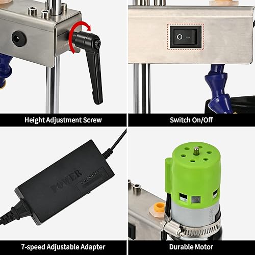Miniatura 3 de DIYAREA Cortador eléctrico de botellas de vidrio de 150 W, 6000 rpm, cortador de botellas de vid DIY con 8 piezas de hoja abrasiva de esmeril para
