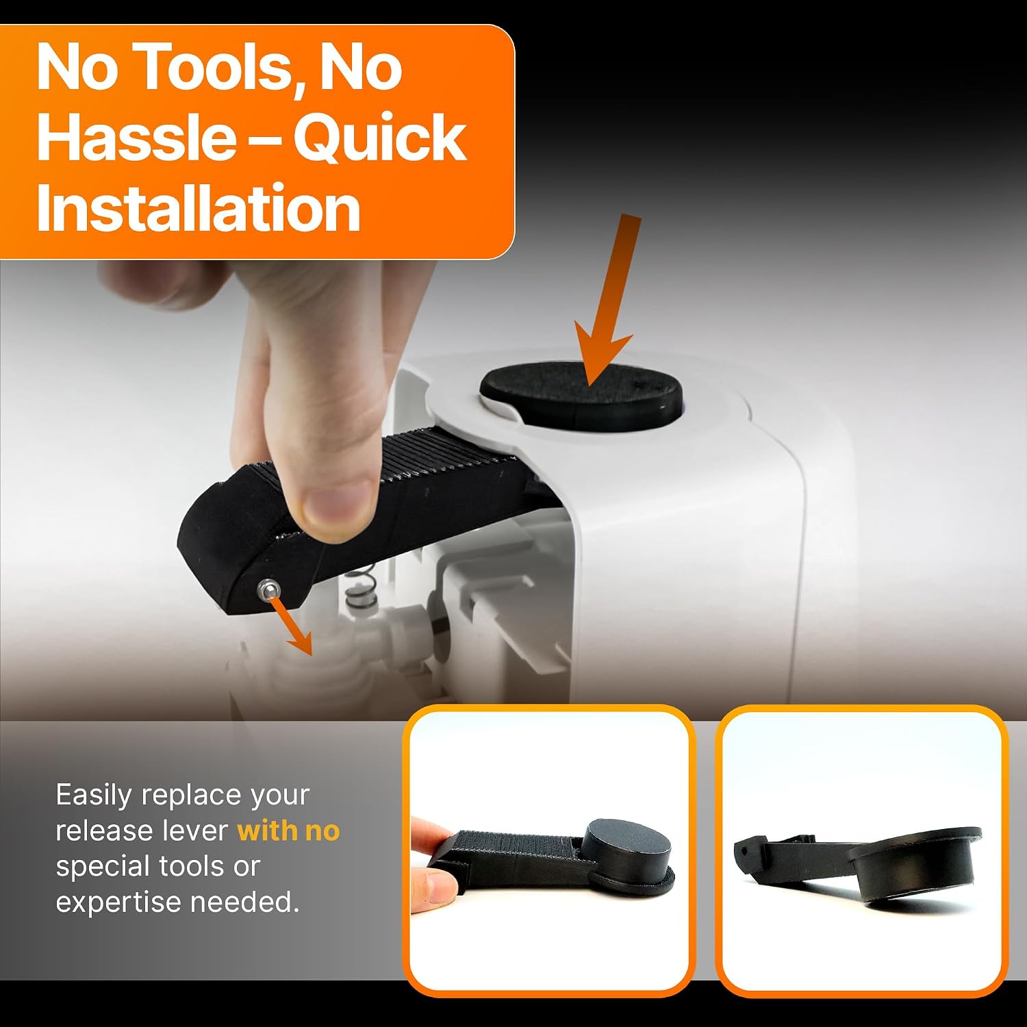 SplashNColor Release Lever for SodaStream Fizzi - Push Button Replacement for SodaStream Repair - Compatible with SodaStream Fizzi Machines - Durable and Easy-to-Install Design - ABS (Black)