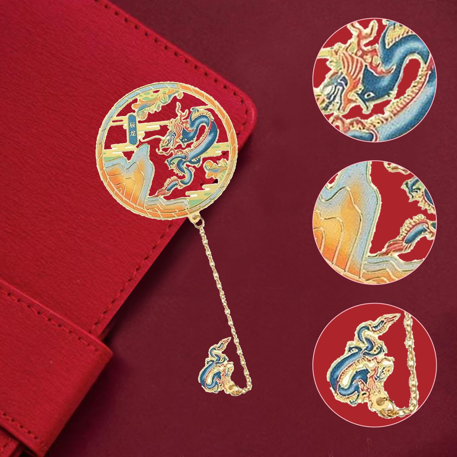 Amazon.co.jp: Acewen 2個 ドラゴンブックマーク 吊り下げペンダント