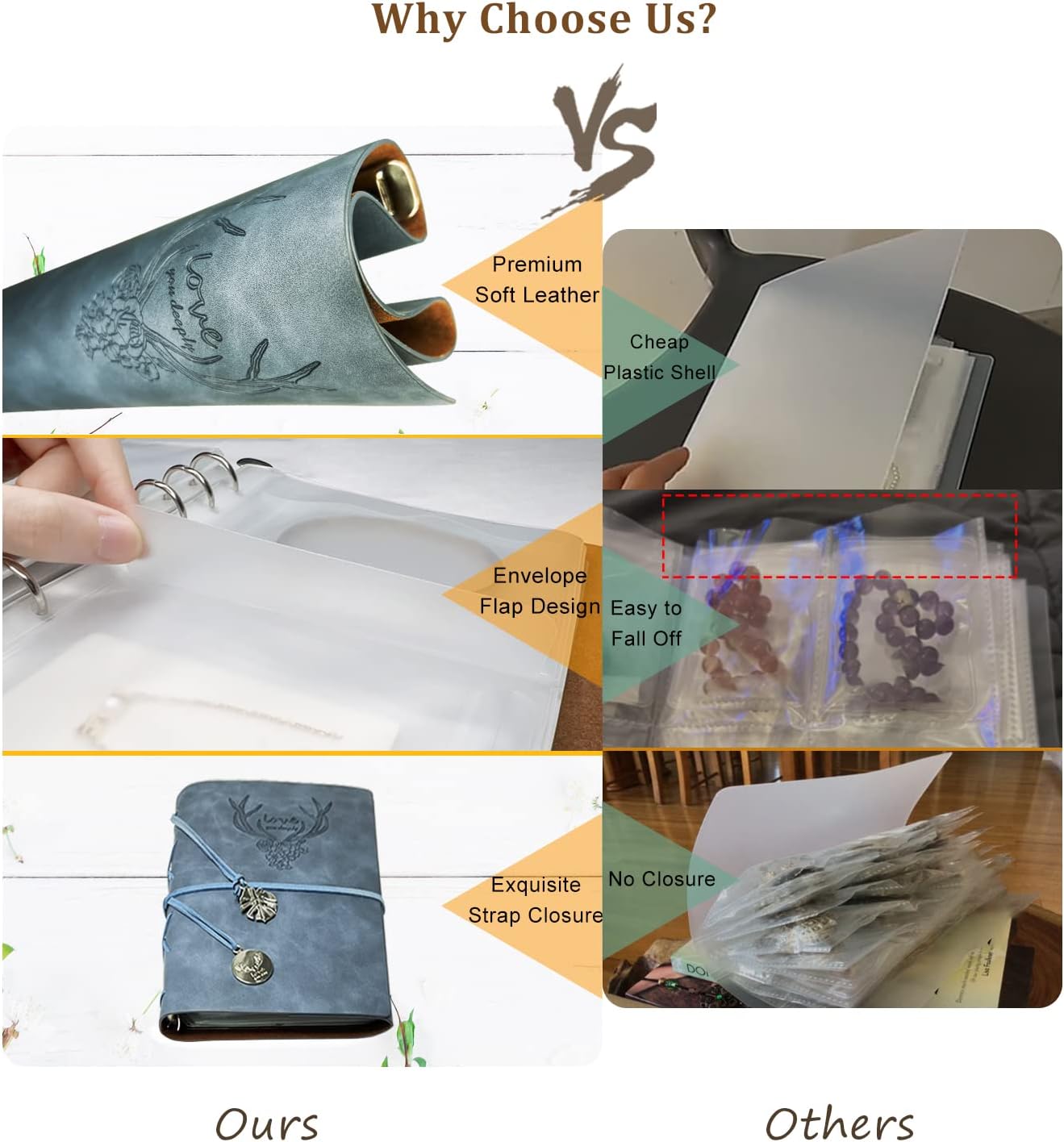 Jewelry Storage Book, PU Leather Travel Jewelry Organizer with Anti-drop Pockets, Portable Earrings Booklet with Transparent Jewelry Bags for Rings, Postcard(70 Grids+70 Anti Oxidation PVC Bags)