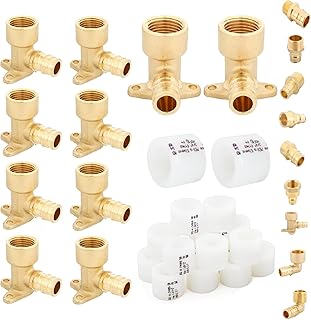 PEX A Expansion Brass Fittings, 1/2"x 1/2" Female NPT Drop-ear Elbow for Pex-a Tubing(ASTM F1960)-10P