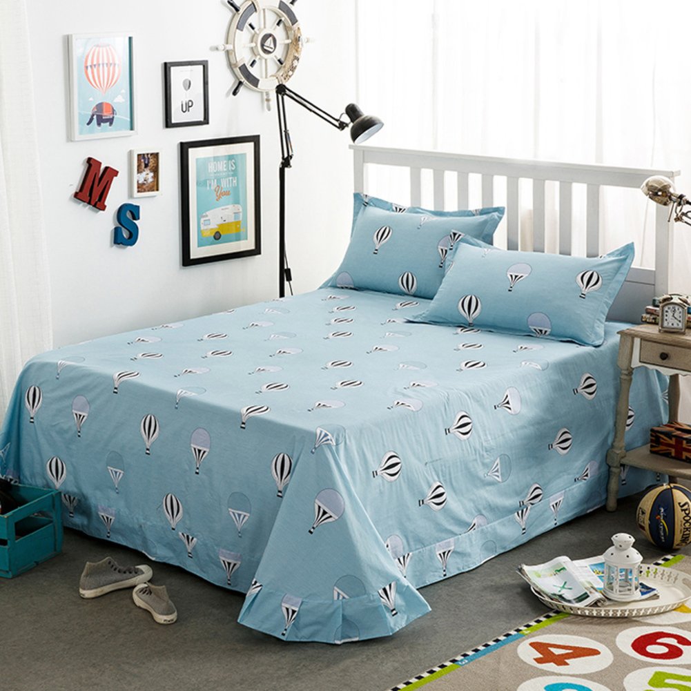 Drap plat coton double sergé de coton 270x245cm linge de lit grande taille 106x96inch