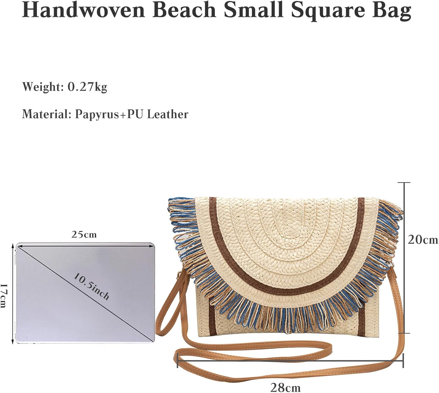 CORIOS Straw Shoulder Bag for Women Handwoven Rattan Purse Summer Beach Bag Bohemian Tote Bag Crossbody Bag Envelope Clutch