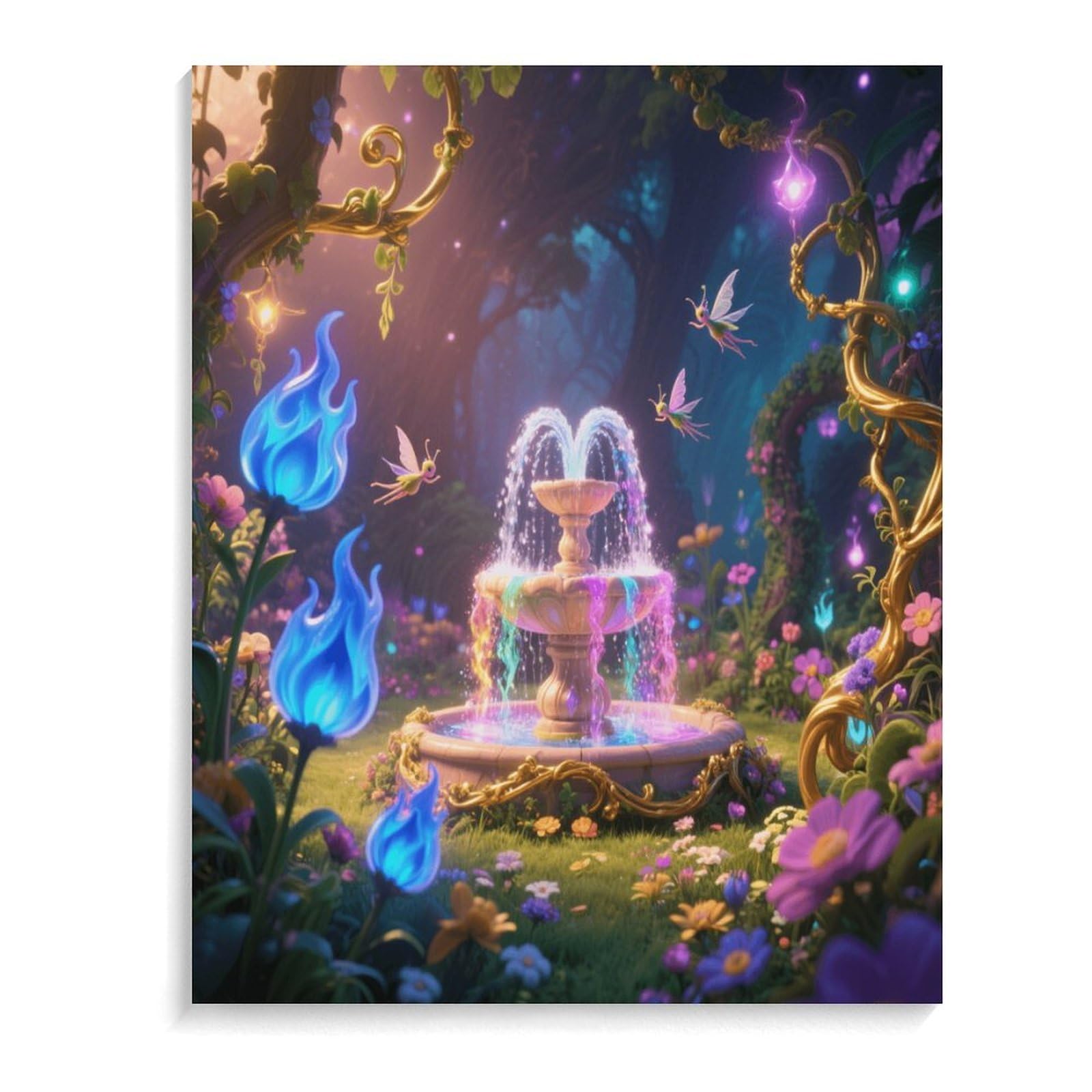 KOAYUBFC Magic Garden Malen nach Zahlen Kit für Erwachsene Anfänger Erwachsene Malen nach Zahlen Kits auf Leinwand DIY Acryl Ölfarben Malerei mit Pinseln für Geschenk Home Wall Decor