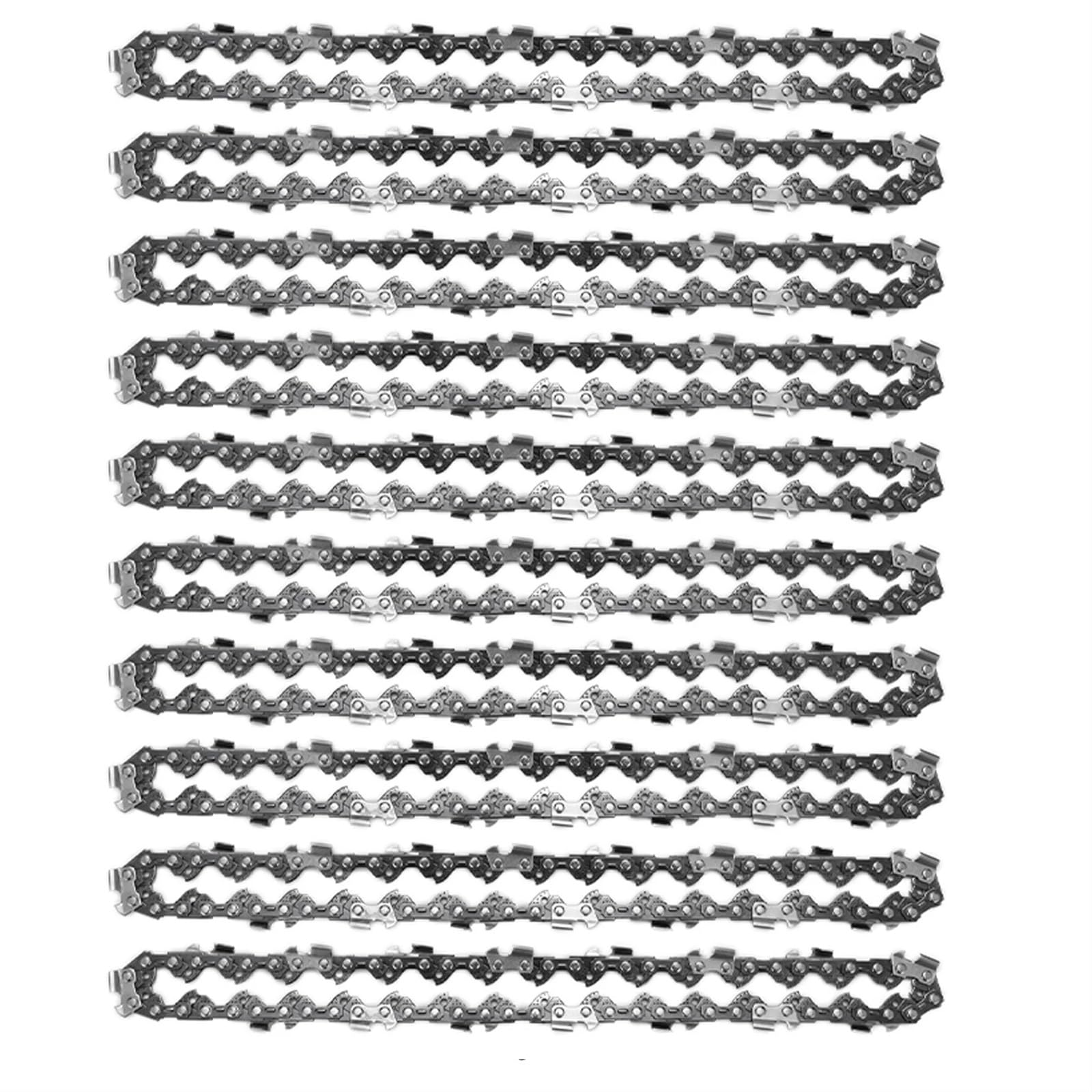 Accesorios para reparación de cadenas de sierra, Catena for motosega for sega elettrica di ricambio in acciaio nero da 4/6/8 pollici(4inch 10pcs)