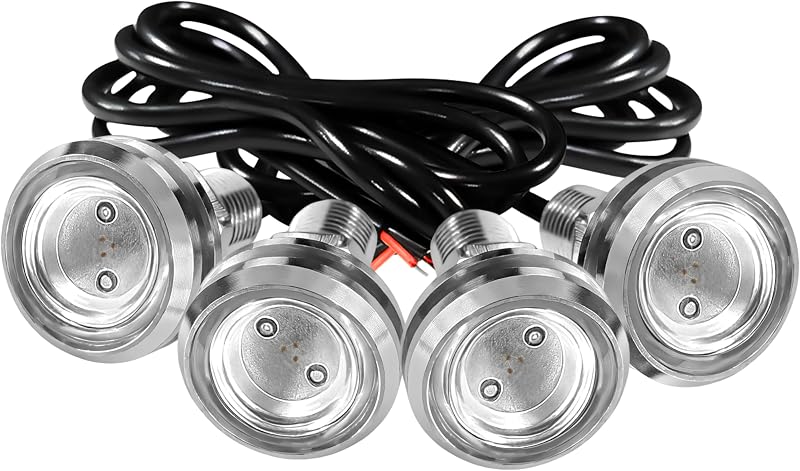 Luzes LED Eagle Eye COB JRQLOV 12 V 2,5 W vermelhas para veículos – 4 unidades
