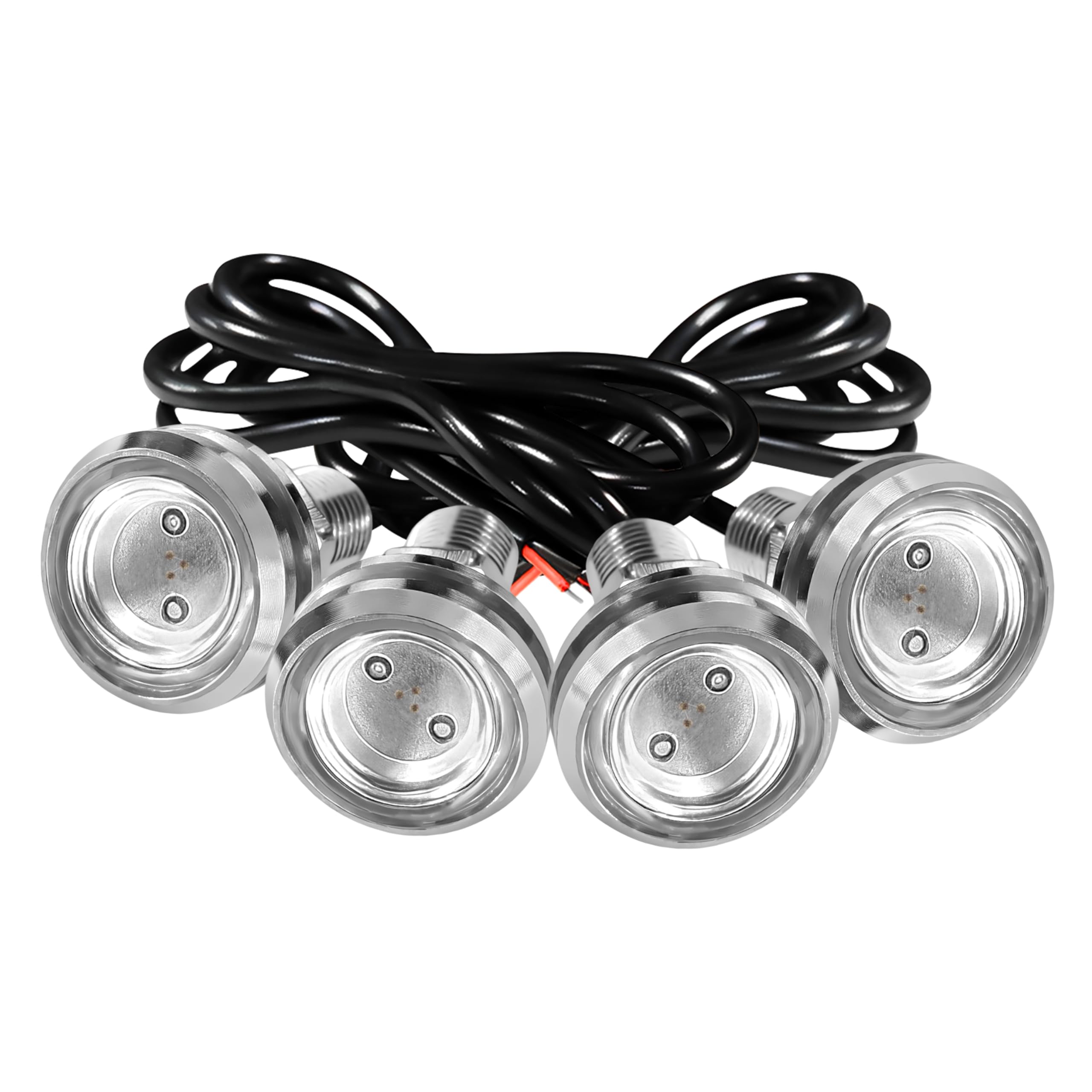 4Pcs 23mm COB DC 12V Eagle Eye LED Car Fog DRL Daytime Running Light Car ATV Camper Trunk Motorcycle Marker Lights Lamp Tail Reverse Fog Light Signal Lamp (Red)