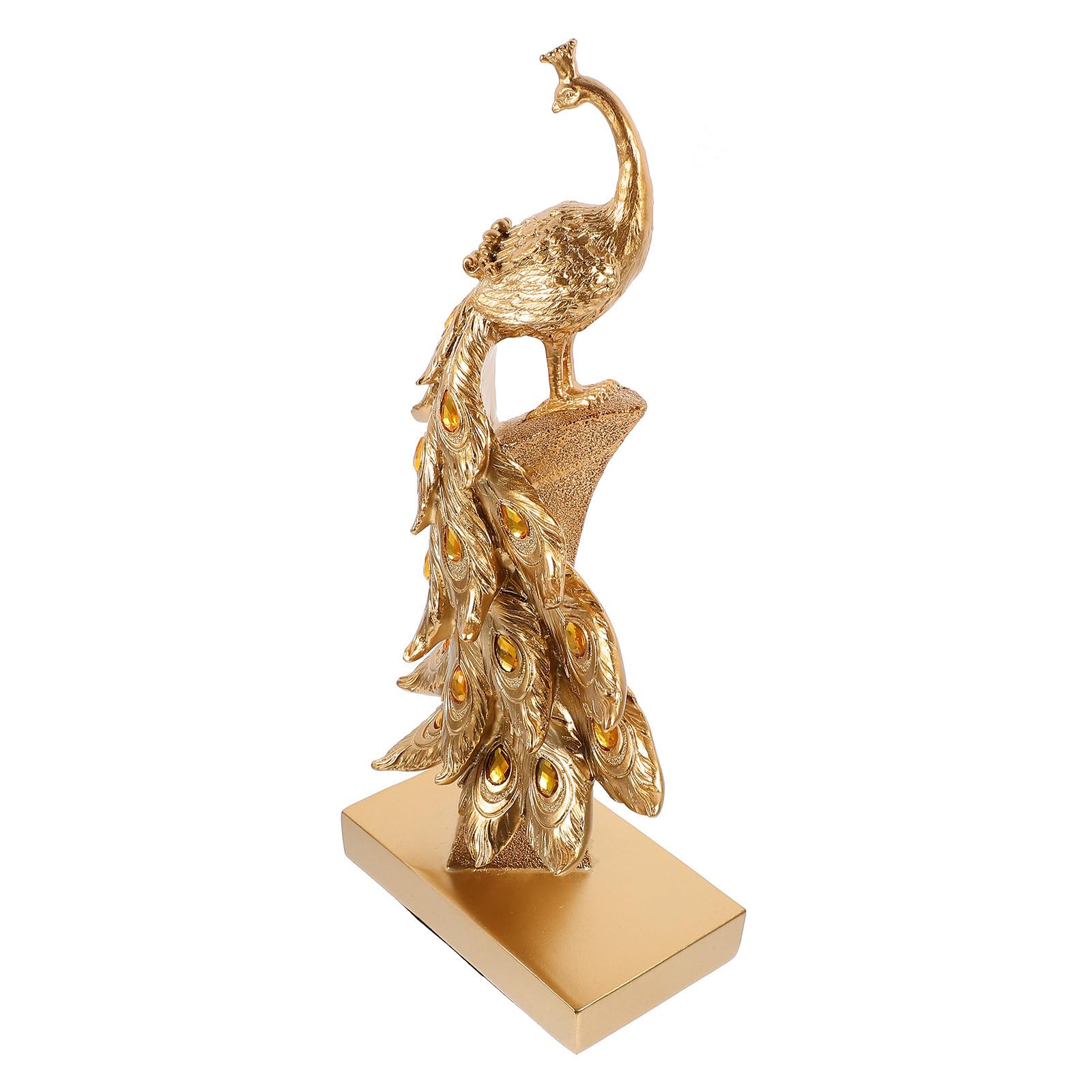 Scultura e Realistico in Resina di Pavone per Decorazione da Giardino Design Unico Resistente allo Sbiadimento, Portatile e Casa per Ornamento Esterno