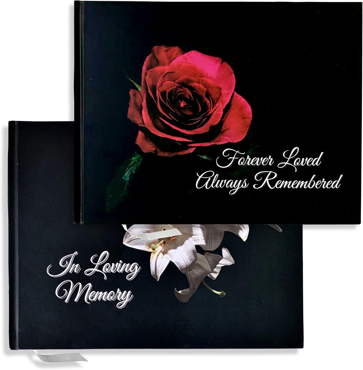 Funeral Guest Book | Memorial Guest Book | Guest Book for Funeral Hardcover | Guestbook for Sign in, Celebration of Life Memorial Service | Funeral Guest Sign Book with Memory Table Card Sign Included