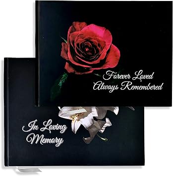 Funeral Guest Book | Memorial Guest Book | Guest Book for Funeral Hardcover | Guestbook for Sign in, Celebration of Life Memorial Service | Funeral Guest Sign Book with Memory Table Card Sign Included