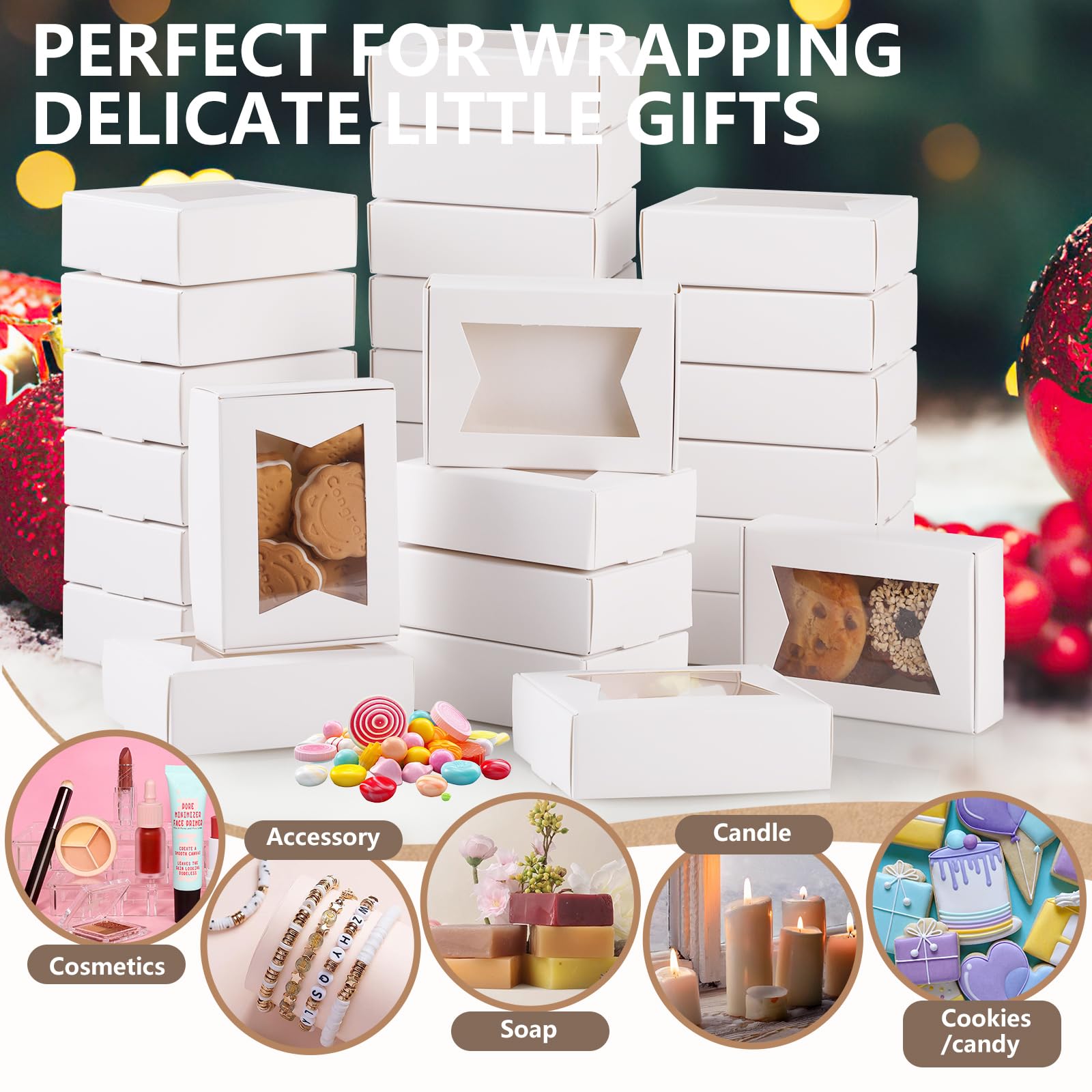 BadenBach 50 Stück Kraftpapier-Seifenboxen, 8,4 x 6,1 x 3 cm, kleine Leckerli-Box mit Fenster, Mini-Geschenkboxen für hausgemachte Seife, Süßigkeiten, Bäckerei-Kekse, Partygeschenke (schwarz BadenBach 50 Stück Kraftpapier-Seifenboxen, 8,4 x 6,1 x 3 cm, kleine Leckerli-Box mit Fenster, Mini-Geschenkboxen für hausgemachte Seife, Süßigkeiten, Bäckerei-Kekse, Partygeschenke (schwarz