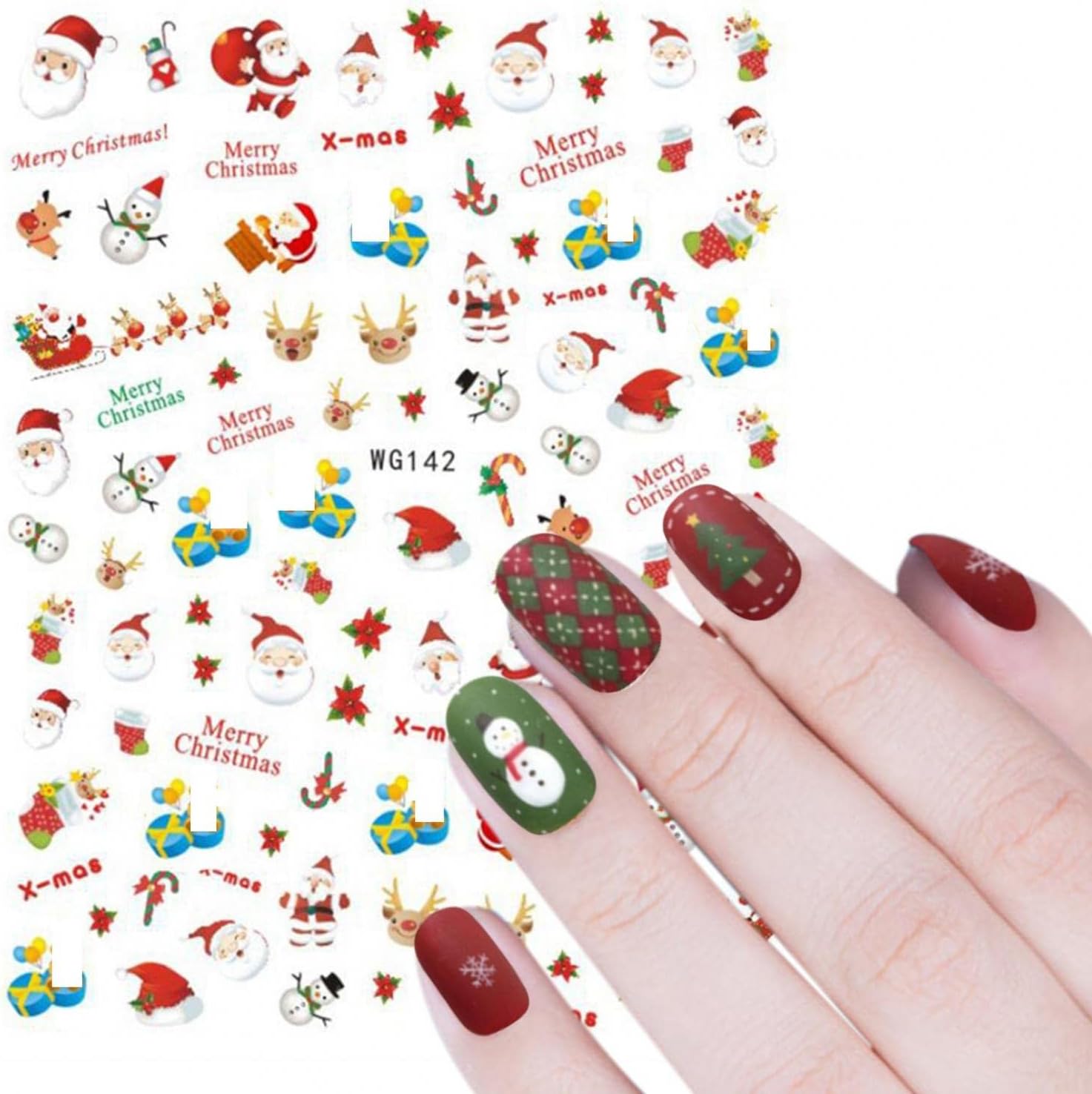 Vcryheg クリスマスネイルアートステッカー 女性おしゃれな 簡単つける ネイルステッカー ネイルホイルステッカー 新しい 美しい 可愛い ジェールステッカー 雪花を貼る トナカイ模様 花柄ネイルシール シンプル ナチュラル 完全送料無料 3d立体感 子供用 かわいい