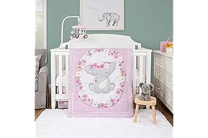 Sammy & Lou Elephant Garden 4-Piece Baby Nursery Crib Bedding Set: A...