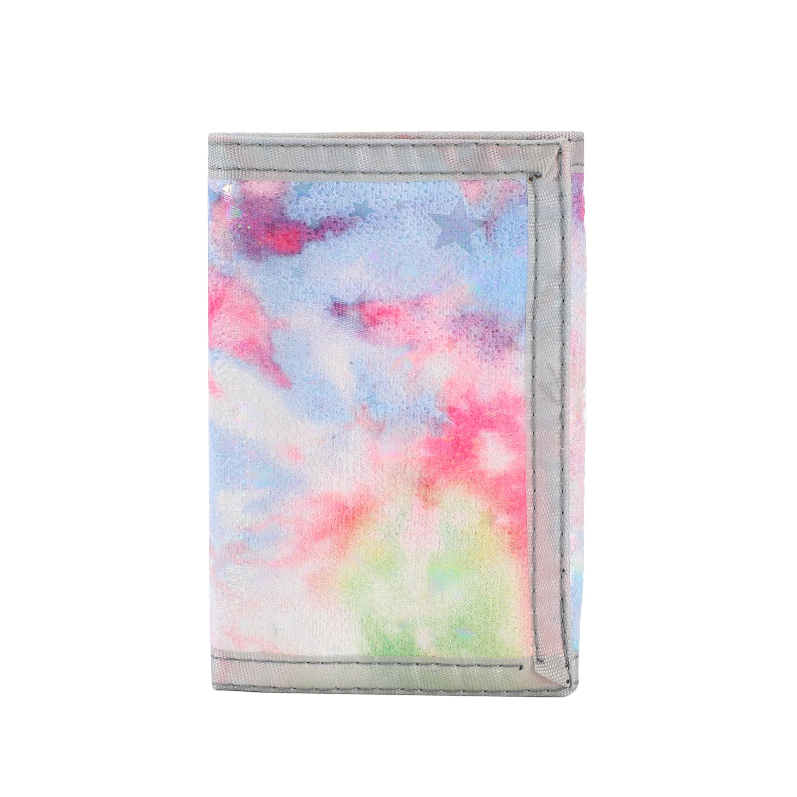 Leyeve RFID Trifold Canvas Outdoor lovely cartoon Wallet for Kids,Festival gift for kids-Wallet with Magic Sticker-Tie-dye