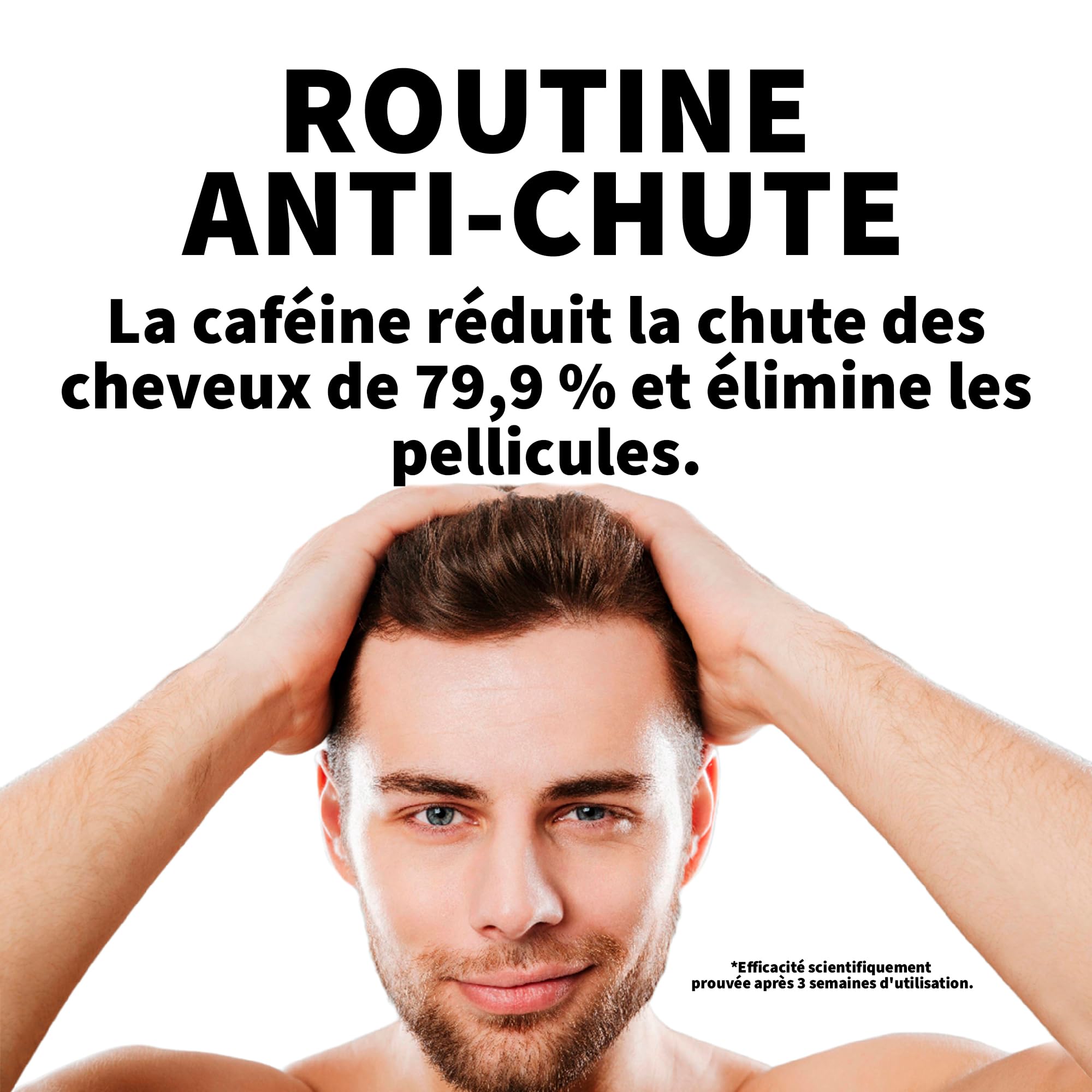 Shampooing Oignon, Caféine et Huile de Ricin pour Cheveux Antipelliculaire Volume Capillaire et Barbe Anti Chute Hydratant Croissance des Cheveux SANS SULFATE 3 x 200 ml