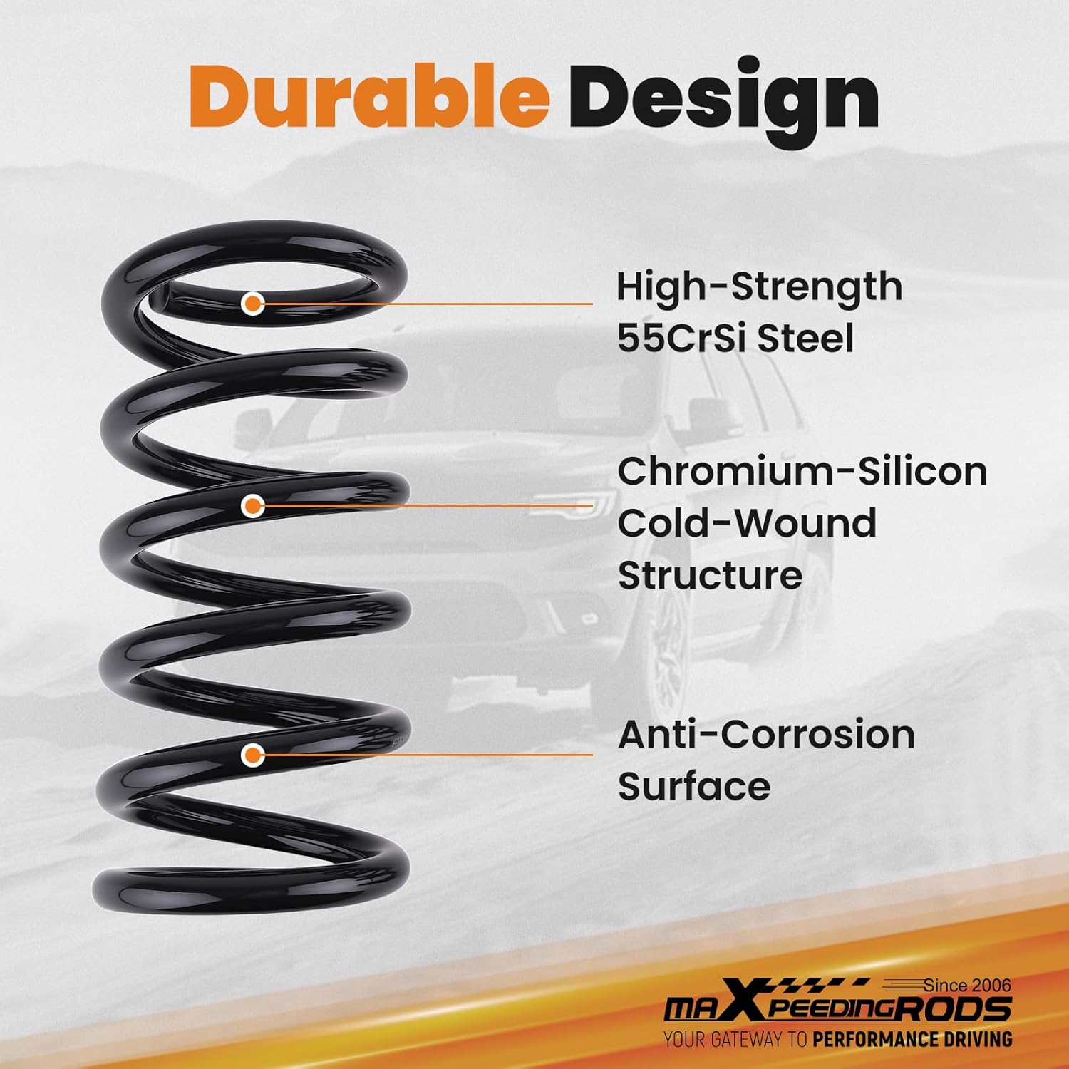 maXpeedingrods 3” Front Lowering Springs for Dodge Ramcharger D100/D150 1972-1993 2WD, Drop Coils Kit
